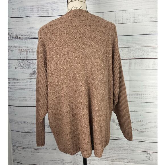 Dressbarn Sweater Women 22/24 Brown Silk Blend Long Sleeve V Neck Stretch - Picture 4 of 10